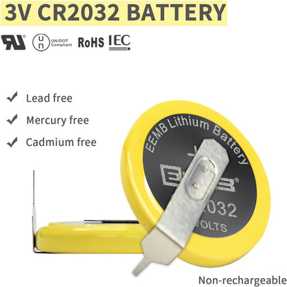 EEMB 10 PACK Tabbed CR2032 Batterij met Solder Tabs 3V Lithium Batterij 2032 Coin Cell Lithium Batteries voor Sensor Radio Gameboy Kleur Game Batterij Vervanging (VBY2) - NLMAX