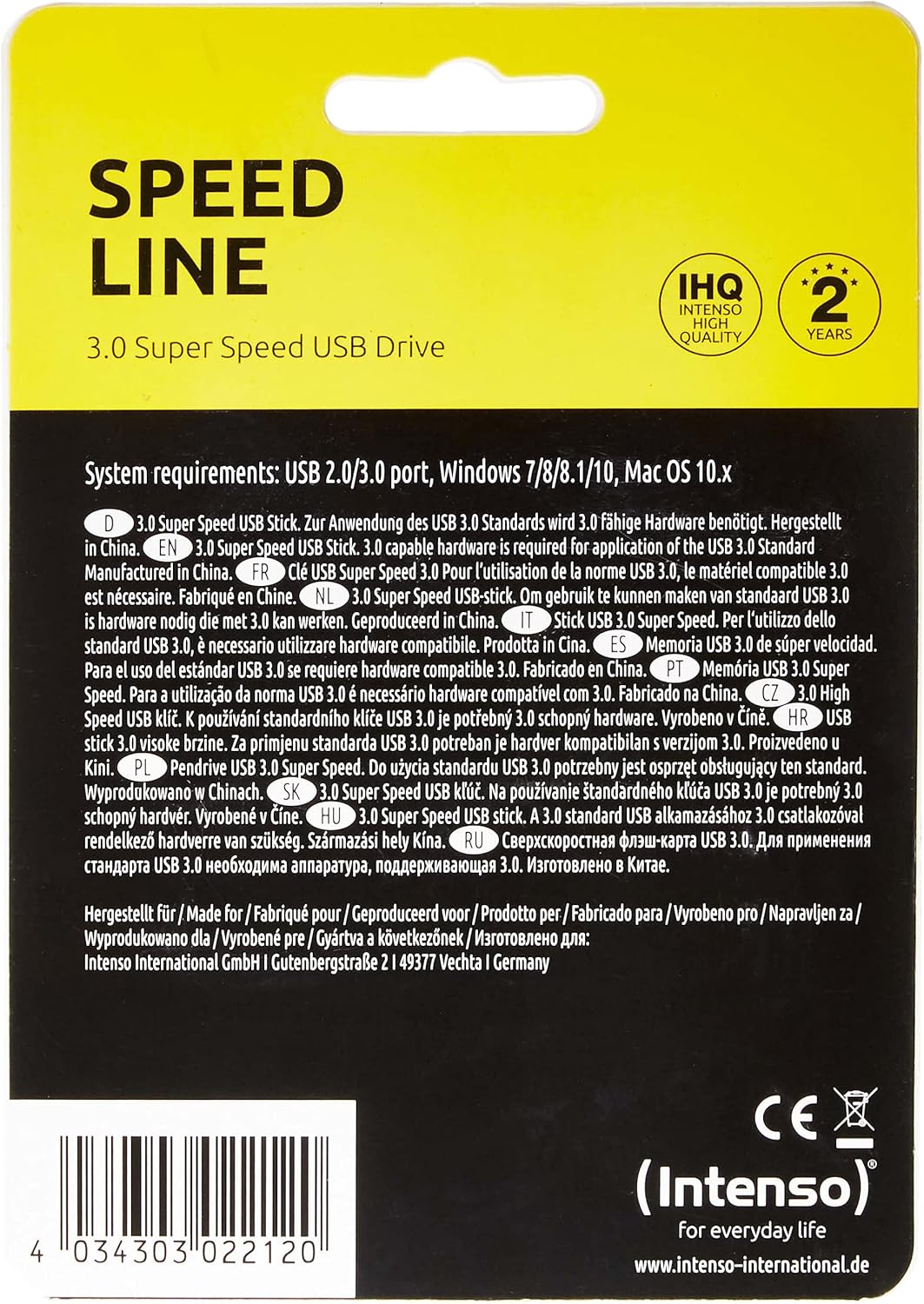 Intenso Speed Line 64Gb Geheugenstick Usb 3.0 Zwart - NLMAX