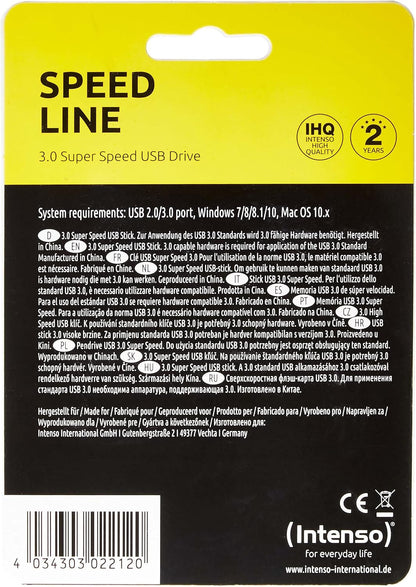 Intenso Speed Line 64Gb Geheugenstick Usb 3.0 Zwart - NLMAX