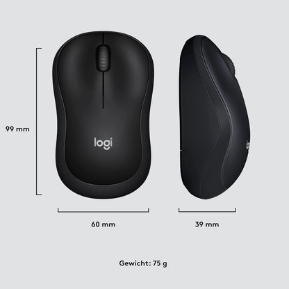 Logitech M220 SILENT Draadloze Muis, 2,4 GHz met USB - Ontvanger, 1000 DPI Optische Tracking, 18 Maanden Batterij, Tweehandig, Compatibel met PC, Mac, Laptop - Grijs - NLMAX