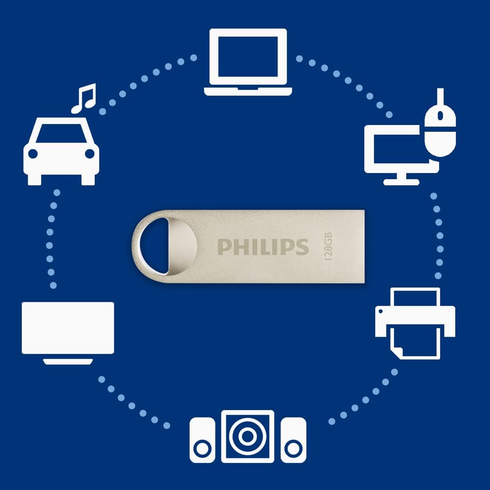 Philips Moon Edition High Speed 2.0 USB - stick 16 GB voor PC, laptop, computer, leessnelheid tot 20 MB/s, aluminium, sleutelhanger - NLMAX