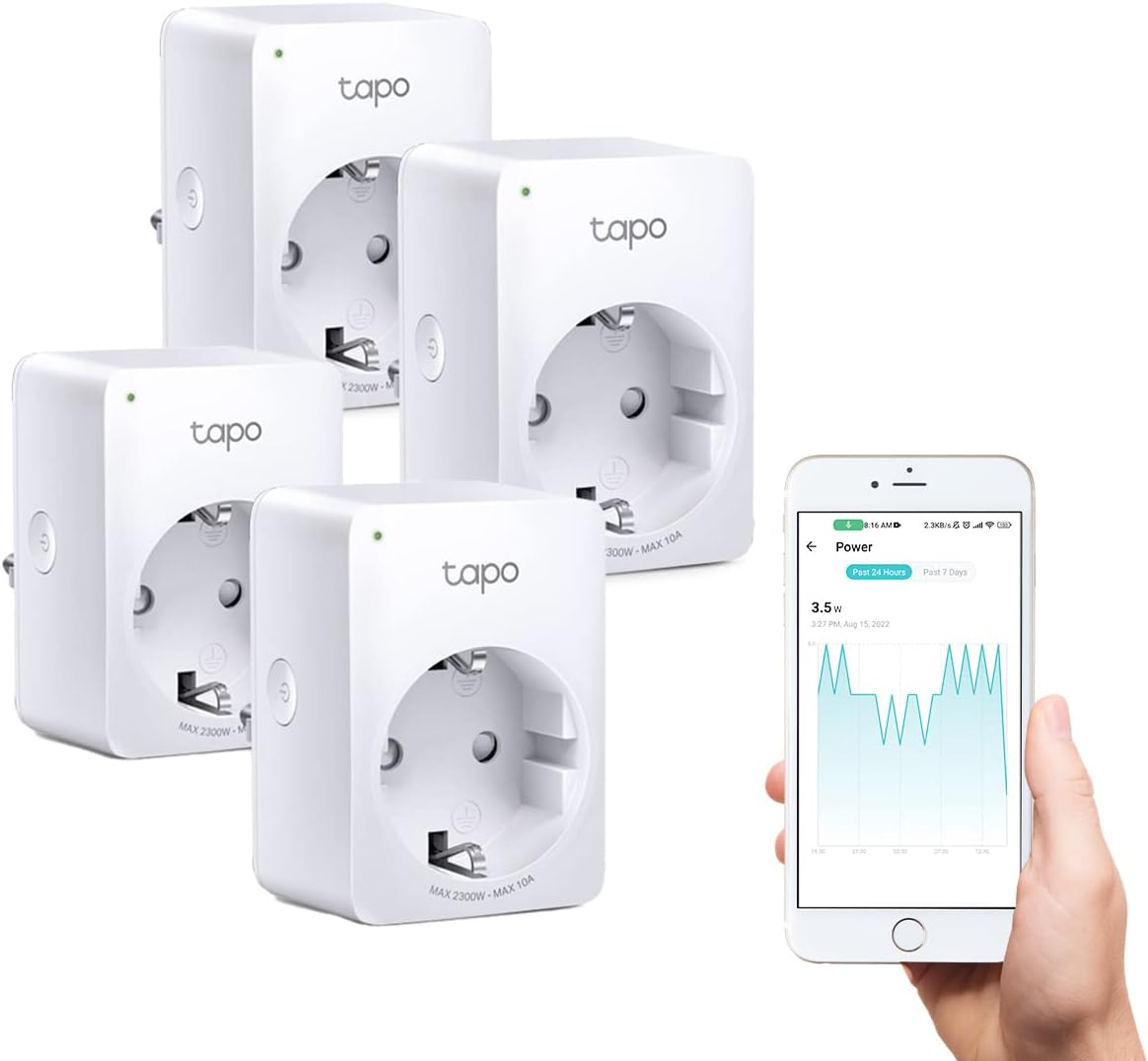 TP - link Tapo Smart WiFi - stopcontact Tapo P110 met energieverbruiksregeling, smart home Alexa - stopcontact, werkt met Alexa, Google Home, spraakbesturing, toegang op afstand, geen hub nodig, mini - NLMAX