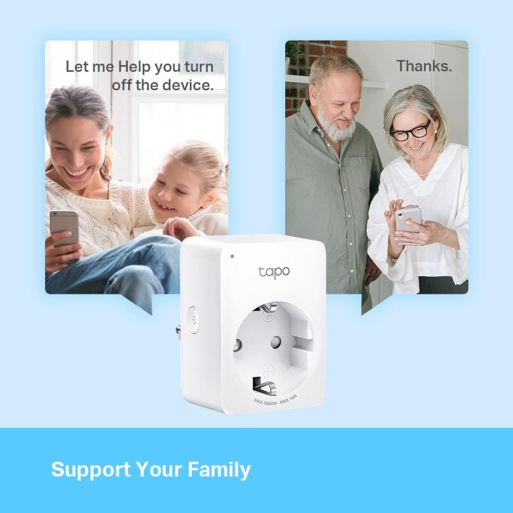 TP - link Tapo Smart WiFi - stopcontact Tapo P110 met energieverbruiksregeling, smart home Alexa - stopcontact, werkt met Alexa, Google Home, spraakbesturing, toegang op afstand, geen hub nodig, mini - NLMAX