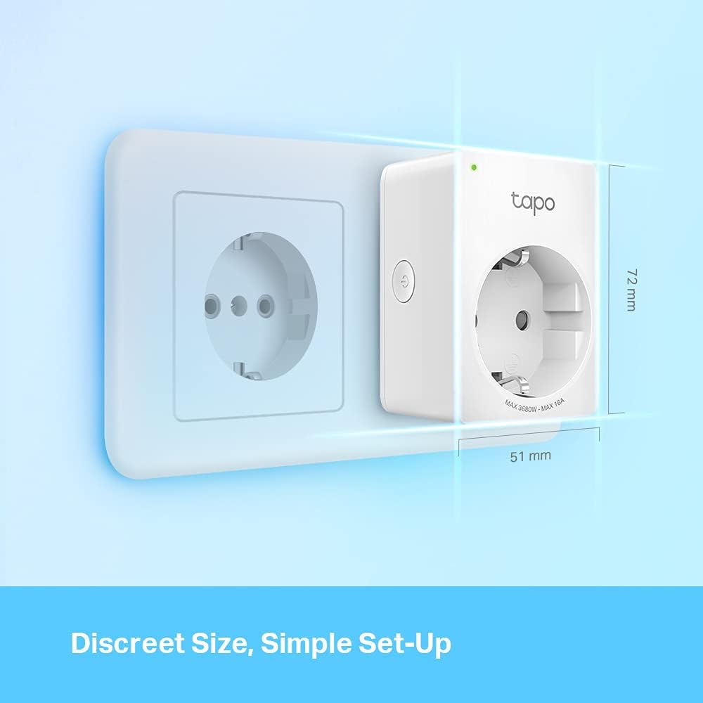 TP - link Tapo Smart WiFi - stopcontact Tapo P110 met energieverbruiksregeling, smart home Alexa - stopcontact, werkt met Alexa, Google Home, spraakbesturing, toegang op afstand, geen hub nodig, mini - NLMAX