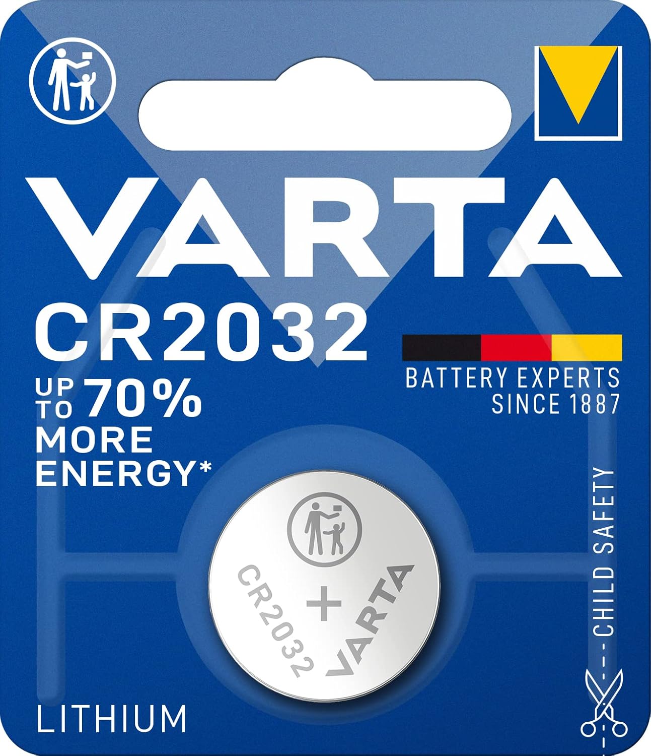 VARTA Batterijen Elektronica CR2032 Lithium knoopcel 3V batterij, Knoopcellen in originele blisterverpakking van 1 - NLMAX