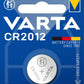 VARTA Batterijen Elektronica CR2032 Lithium knoopcel 3V batterij, Knoopcellen in originele blisterverpakking van 1 - NLMAX