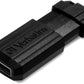 Verbatim PinStripe USB - stick 16 GB, lichte en praktische stick in strepen - look, met schuifmechanisme, zwart, 49063 - NLMAX