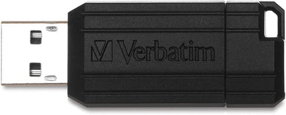 Verbatim PinStripe USB - stick 16 GB, lichte en praktische stick in strepen - look, met schuifmechanisme, zwart, 49063 - NLMAX