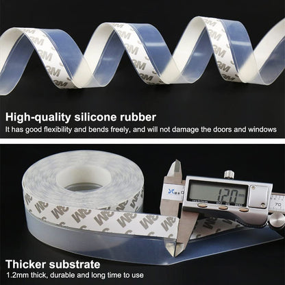 10 m siliconen afdichting strip deur strip bodem weer strippen venster afdichting strip tocht excluder tape voor huis glazen douche deur waterdicht, winddicht, stofbestendig, geluiddicht, insectenbestendig, 25 mm - NLMAX