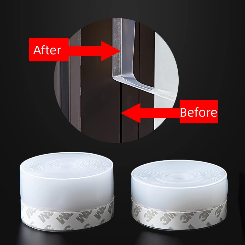 10 m siliconen afdichting strip deur strip bodem weer strippen venster afdichting strip tocht excluder tape voor huis glazen douche deur waterdicht, winddicht, stofbestendig, geluiddicht, insectenbestendig, 25 mm - NLMAX