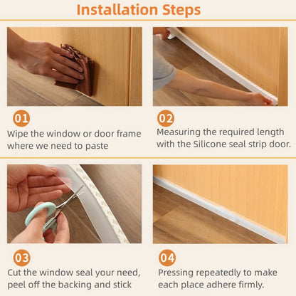 10 m siliconen afdichting strip deur strip bodem weer strippen venster afdichting strip tocht excluder tape voor huis glazen douche deur waterdicht, winddicht, stofbestendig, geluiddicht, insectenbestendig, 25 mm - NLMAX