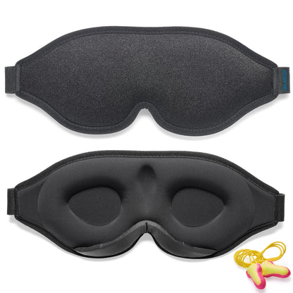 2023 Innovatief Slaapmasker voor Mannen en Vrouwen, 100% Lichtblokkerend Ontwerp Oogmasker om te Slapen, een Dutje te Doen, Mediteren, Reizen (Zwart) - NLMAX