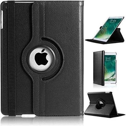 Apple iPad 10.2 (2019) Zwart 360 graden draaibare hoesje + Gehard tempered glass screenprotector - NLMAX
