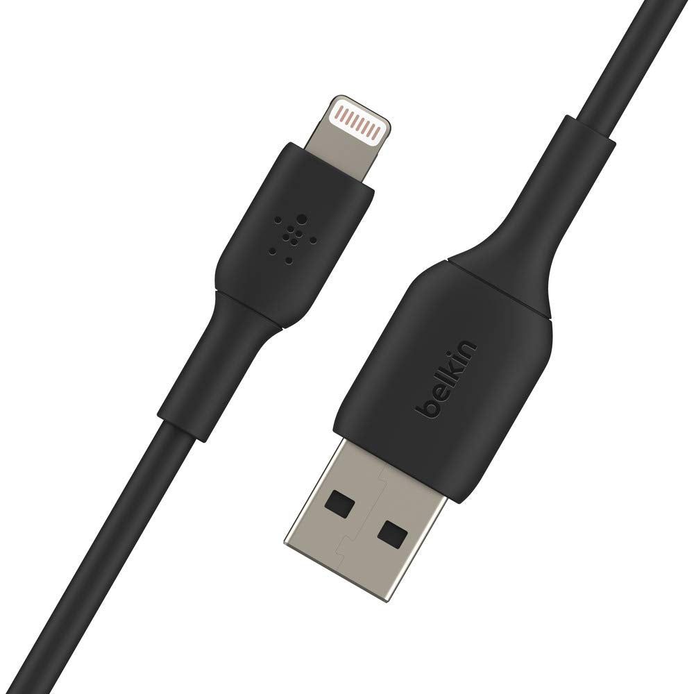 Belkin Lightning-kabel - Boost Charge Lightning/USB-kabel voor iPhone, iPad, AirPods - MFi-gecertificeerde iPhone-laadkabel, zwart 1 meter - 2 stuks - NLMAX