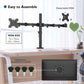 BONTEC Dubbele Monitorstandaard voor 13-27 inch Scherm, Monitor Arm 2 Schermen in hoogte Verstelbaar 430mm Kantelbaar ±90 ° Draaibaar 180 ° Draai 360 °, Tot 10 kg per Arm, VESA 75/100, Zwart - NLMAX