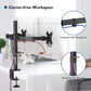 BONTEC Dubbele Monitorstandaard voor 13-27 inch Scherm, Monitor Arm 2 Schermen in hoogte Verstelbaar 430mm Kantelbaar ±90 ° Draaibaar 180 ° Draai 360 °, Tot 10 kg per Arm, VESA 75/100, Zwart - NLMAX