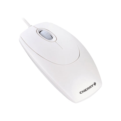 CHERRY WheelMouse optische, bedrade muis, geschikt voor rechts- en linkshandigen, optische sensor voor exacte beweging van de muisaanwijzer, wit-grijs - NLMAX