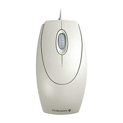 CHERRY WheelMouse optische, bedrade muis, geschikt voor rechtshandige en linkshandige gebruikers, optische sensor voor exacte beweging van de muisaanwijzer, lichtgrijs - NLMAX