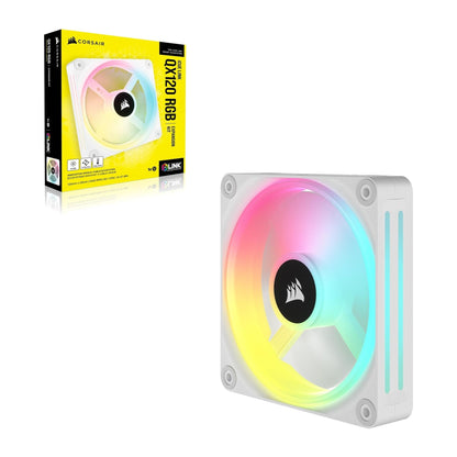 CORSAIR iCUE LINK QX120 RGB 120mm Magnetische Koepel RGB Ventilator - Uitbreidingsset - Wit - NLMAX