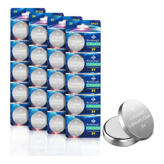 CR2450 3V lithium knoopcellen, CR 2450 batterijen, 20 stuks - NLMAX
