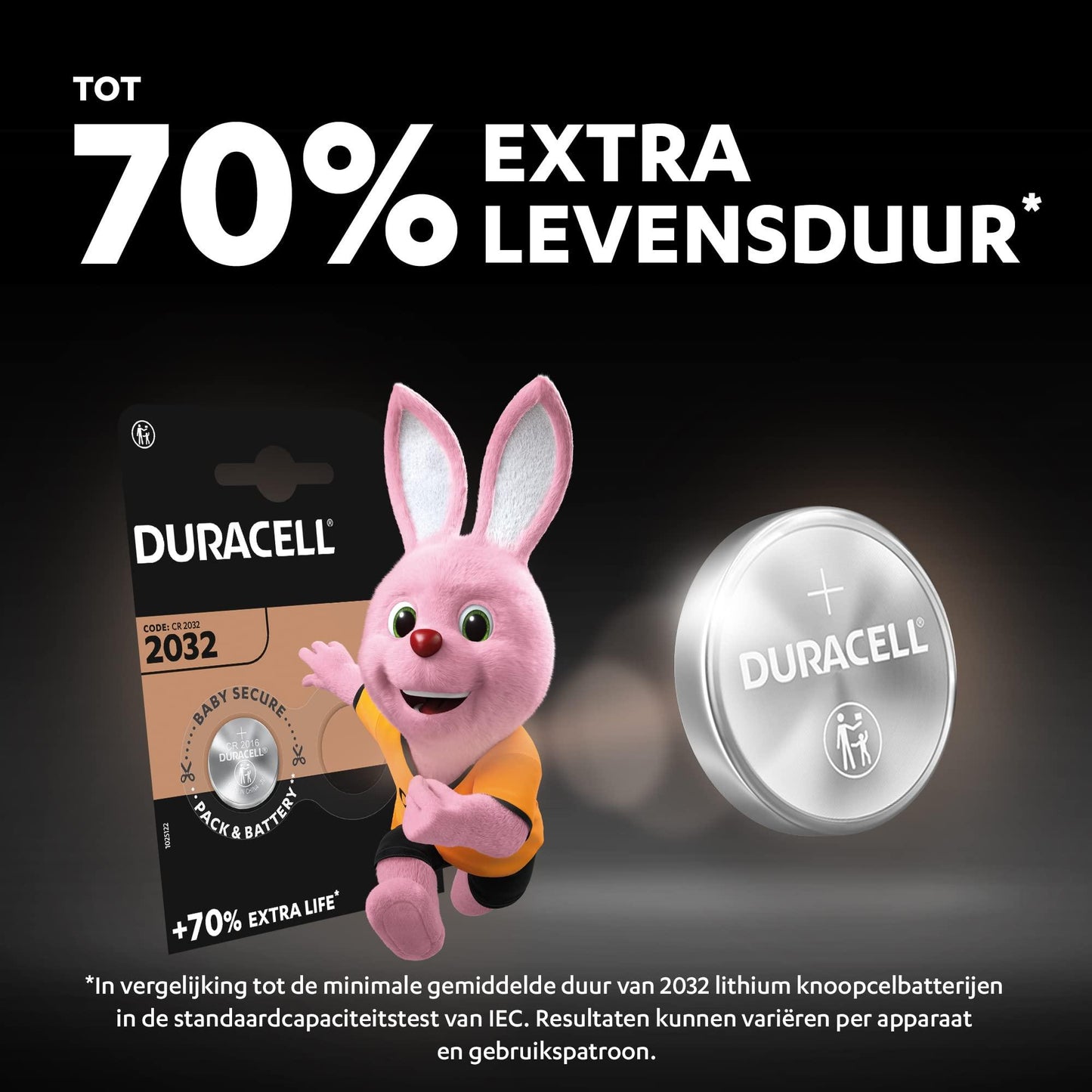 Duracell Specialty 2032 Lithium-knoopcelbatterij 3V, verpakking van 4 stuks (DL2032/CR2032) - NLMAX