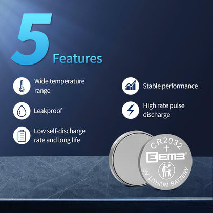 EEMB 100 PACK CR2032 Batterij 3V Lithium Batterij Button Coin Cell Battery 2032 Batterij DL2032 ECR2032 LM2032 voor Horloges Rekenmachines Medische Apparaten Computer Moederborden Sleutelhangers - NLMAX