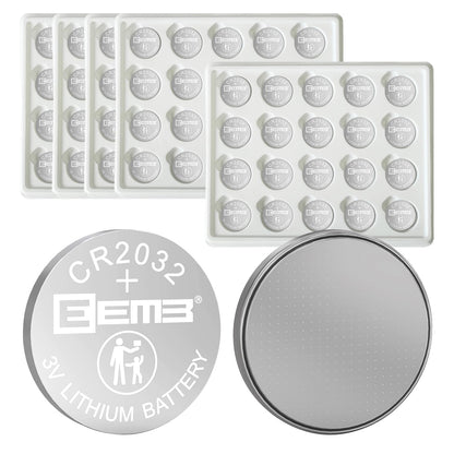 EEMB 100 PACK CR2032 Batterij 3V Lithium Batterij Button Coin Cell Battery 2032 Batterij DL2032 ECR2032 LM2032 voor Horloges Rekenmachines Medische Apparaten Computer Moederborden Sleutelhangers - NLMAX
