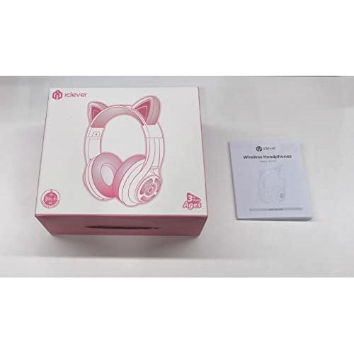 iClever Bluetooth hoofdtelefoon met oren voor kinderen, voor jongens en meisjes, verstelbare 85/94 dB volumeregelaar, kinderhoofdtelefoon met microfoon voor school/tablet, mobiele telefoon, pc, tv - NLMAX