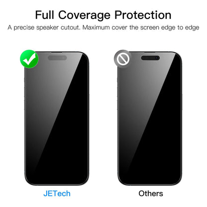 JETech Volledige Dekking Screen Protector voor iPhone 14 Pro Max 6,7-Inch, 9H Gehard Glas Film Schermbeschermer Hoesje Vriendelijk, HD Doorzichtig, 3-Stuks - NLMAX