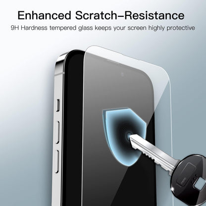 JETech Volledige Dekking Screen Protector voor iPhone 14 Pro Max 6,7-Inch, 9H Gehard Glas Film Schermbeschermer Hoesje Vriendelijk, HD Doorzichtig, 3-Stuks - NLMAX