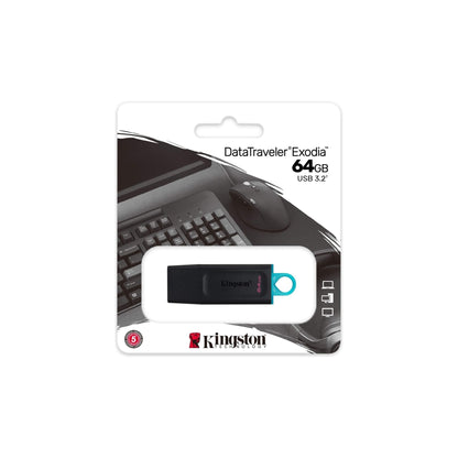 Kingston DataTraveler Exodia DTX/64GB Flash Drive USB 3.2 Gen 1 - met beschermkap en sleutelring in verschillende kleuren - NLMAX