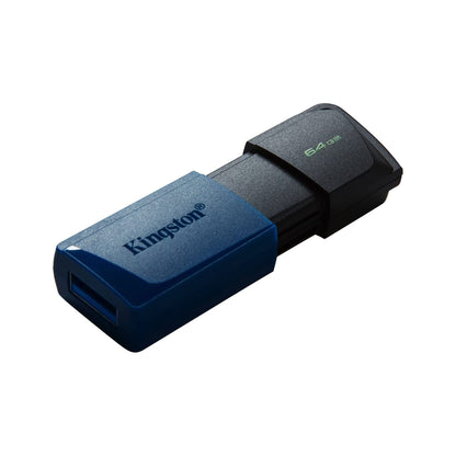 Kingston DataTraveler Exodia M DTXM/64 GB USB 3.2 Gen 1, met schuifkap in meerdere kleuren, zwart/blauw - NLMAX