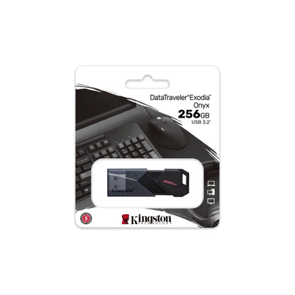 Kingston DataTraveler Exodia Onyx USB Flash Drive 3.2 Gen 1 DTXON/256GB- USB-stick met elegante intrekbare dop - NLMAX