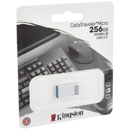 Kingston DataTraveler Micro USB Flash Drive 256GB 200MB/s Metaal USB 3.2 Gen 1 - DTMC3G2/256GB - NLMAX