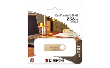 Kingston DataTraveler SE9 Gen 3-256GB - 220MB/s lettura - Metal - USB 3.0 Gen 1 -Golden - NLMAX