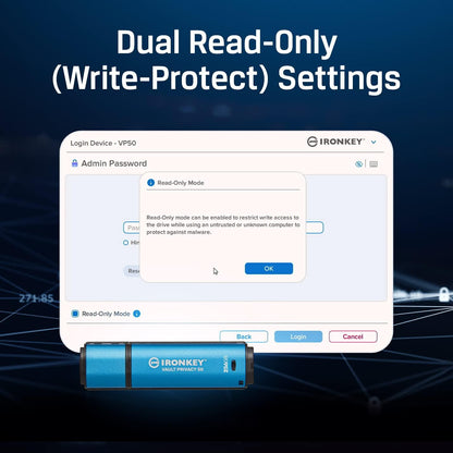 Kingston IronKey Vault Privacy 50 Drive Flash Drive USB FIPS 197 gecertificeerde & XTS-AES 256-bits gecodeerde USB-drive voor - IKVP50/32GB - NLMAX