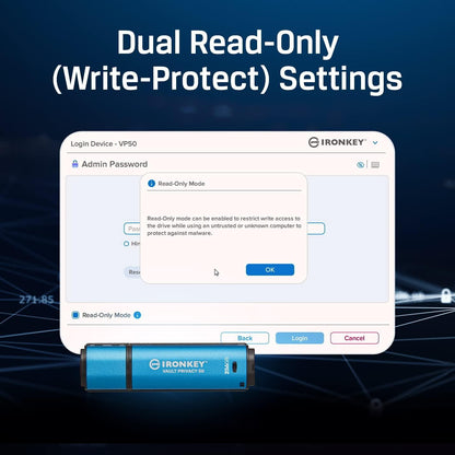Kingston IronKey Vault Privacy 50 Drive Flash Drive USB FIPS 197 gecertificeerde & XTS-AES 256-bits gecodeerde USB-drive voor - IKVP50/32GB - NLMAX