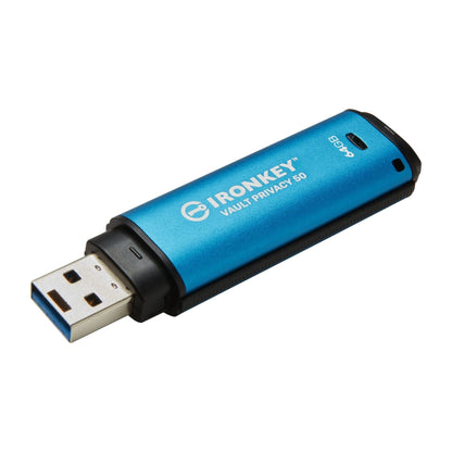 Kingston IronKey Vault Privacy 50 Drive Flash Drive USB FIPS 197 gecertificeerde & XTS-AES 256-bits gecodeerde USB-drive voor - IKVP50/64GB - NLMAX