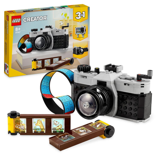 LEGO Creator 3in1 Retro fotocamera Wordt Videocamera of Speelgoed Televisie, Modellen voor Kinderen, Creatief Cadeau voor Jongens en Meisjes vanaf 8 jaar 31147 - NLMAX