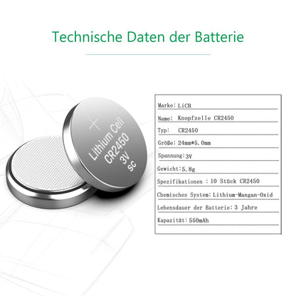 LiCB CR2450 Lithiumknoopcelbatterijen, 3 V, 10 stuks - NLMAX