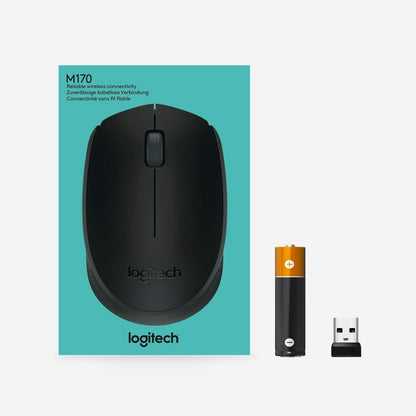 Logitech B170 Draadloze Muis, 2.4 GHz USB nano dongle, Optische Tracking, Batterijduur 12 maanden, Links-en Rechtshandig, PC / Mac / Laptop - Zwart - NLMAX