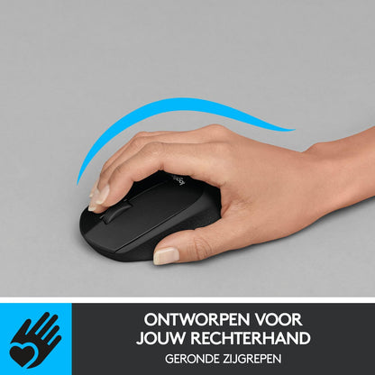 Logitech B330 SILENT PLUS Draadloze Muis, 2,4 GHz met USB-Nano-Ontvanger, 1000 DPI Optische Tracking, 2 Jaar Batterijduur, Compatibel met PC, Mac, Laptop, Chromebook - Zwart - NLMAX
