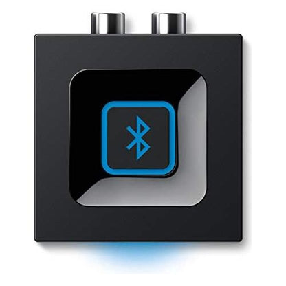 Logitech Draadloze Bluetooth Audio Ontvanger, Bluetooth Adapter voor PC/Mac/Smartphone/Tablet/AV Receiver, 3.5mm Audio en RCA Output naar Speakers, One-Push Pairing Knop - Zwart/Blauw - NLMAX