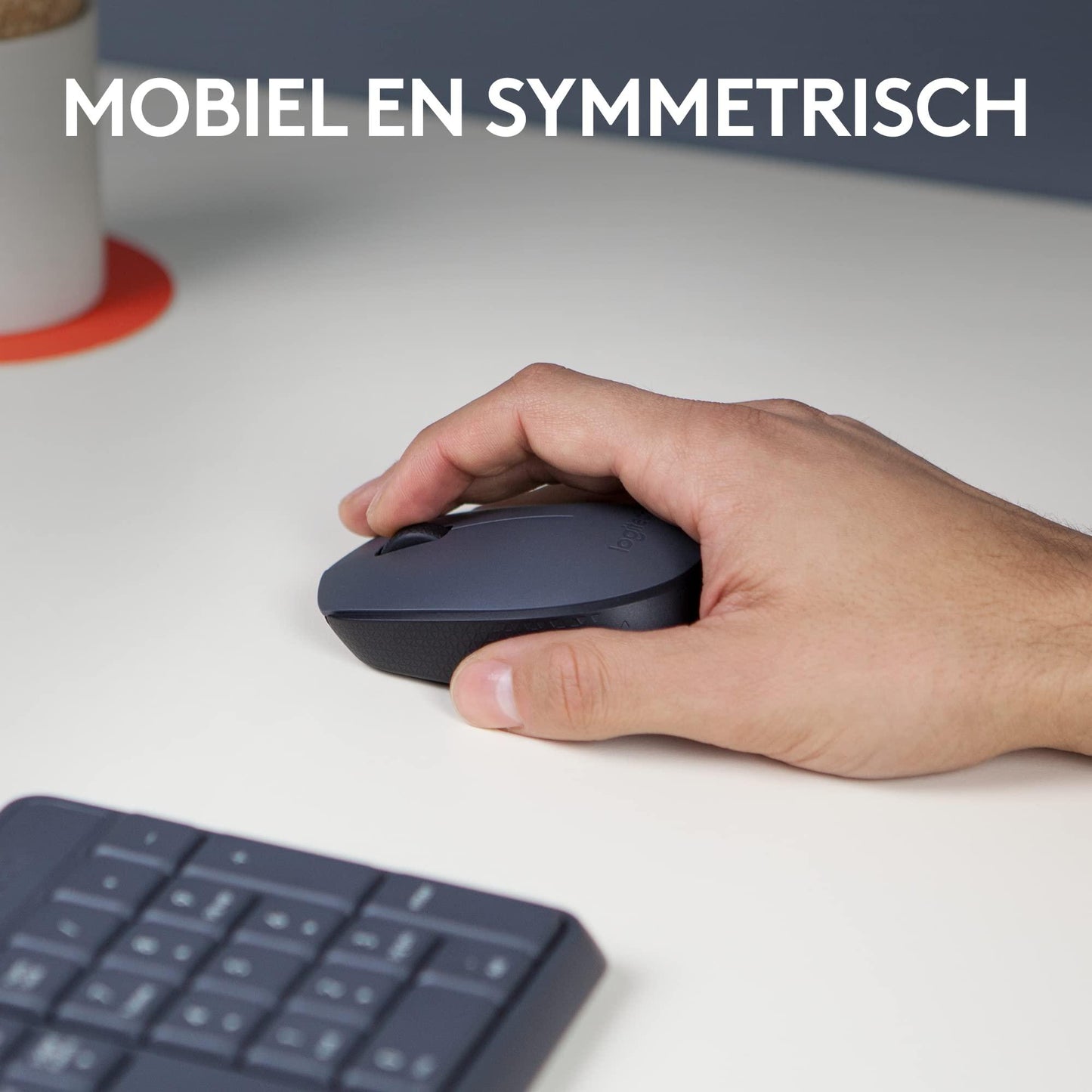 Logitech M170 draadloze muis, 2,4 GHz met USB-nano-ontvanger, optische tracking, batterijduur van 12 maanden, tweehandig, pc/Mac/laptop, zwart/grijs - NLMAX