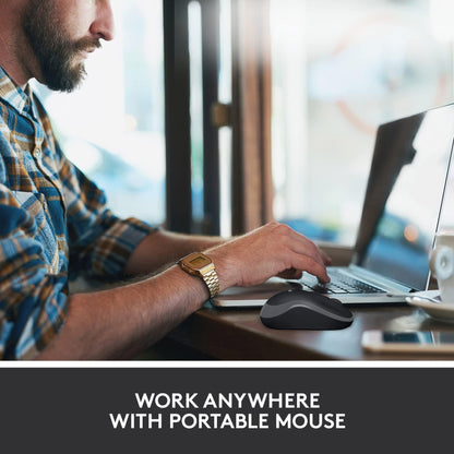 Logitech M185 draadloze muis, 2,4 GHz met USB-mini-ontvanger, batterijduur van 12 maanden, 1000 DPI optische tracking, tweehandig, compatibel met PC, Mac, laptop, grijs, 1 stuk - NLMAX