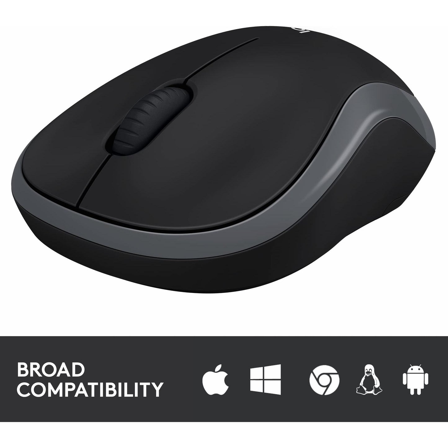 Logitech M185 draadloze muis, 2,4 GHz met USB-mini-ontvanger, batterijduur van 12 maanden, 1000 DPI optische tracking, tweehandig, compatibel met PC, Mac, laptop, grijs, 1 stuk - NLMAX