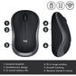 Logitech M185 draadloze muis, 2,4 GHz met USB-mini-ontvanger, batterijduur van 12 maanden, 1000 DPI optische tracking, tweehandig, compatibel met PC, Mac, laptop, grijs, 1 stuk - NLMAX