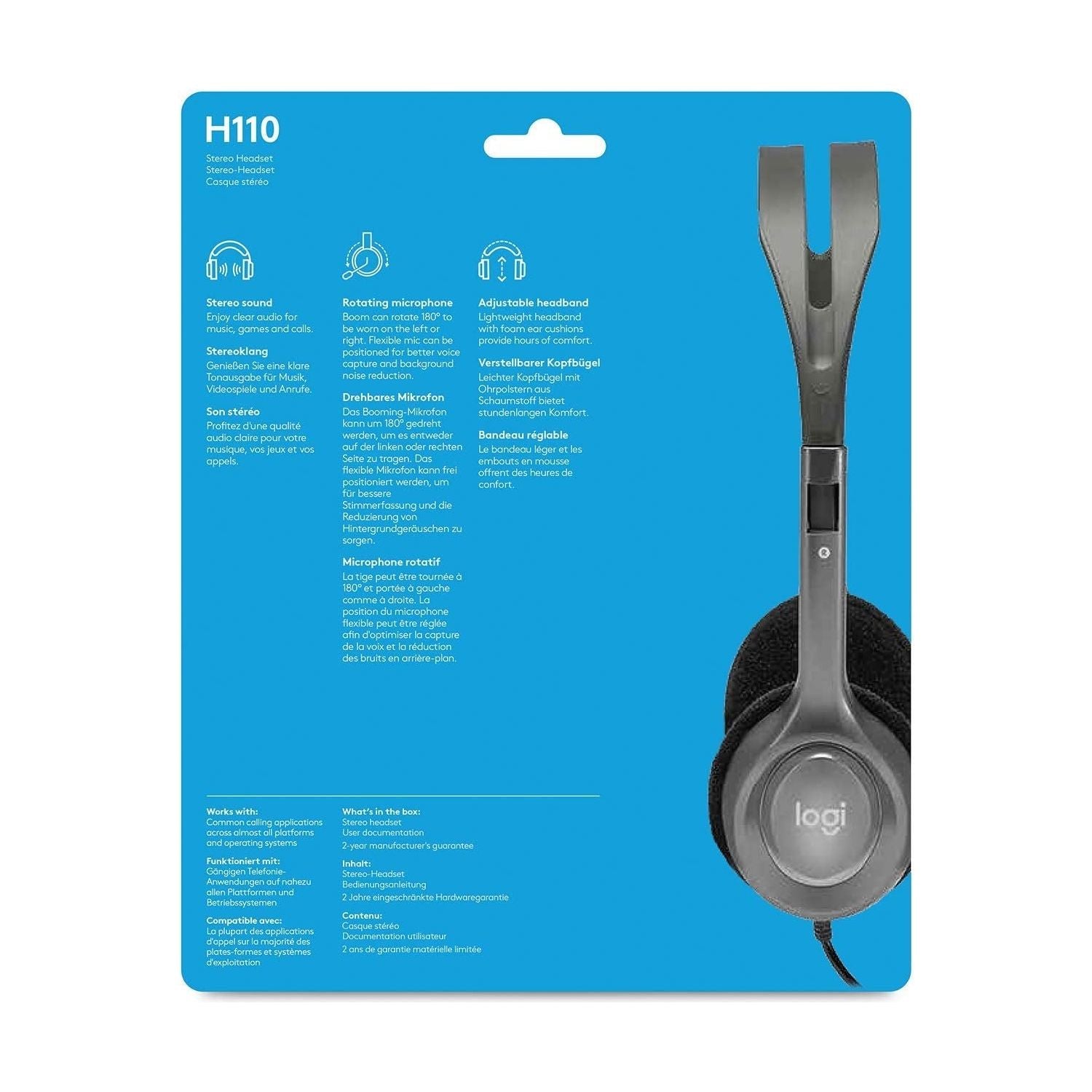 Logitech® Stereo Headset H110 - Zwart - NLMAX
