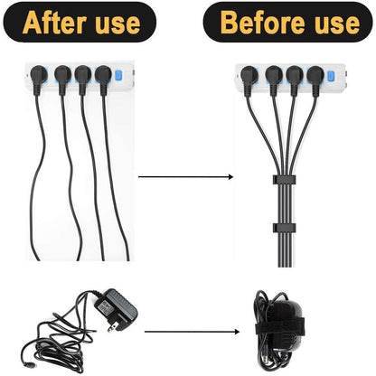 MiuCo 100 stuks kabelorganizers, Cable Management Kit met Kabelbinders Klittenband en Kabelclips Kabelhouders Zelfklevend, Kabelmanagement Set voor bureaus met cable holder en klittenband zelfklevend - NLMAX