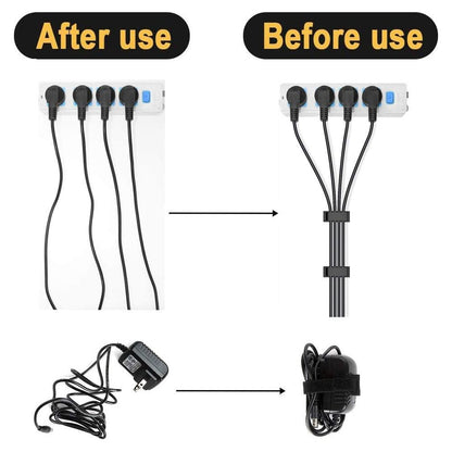 MiuCo 100 stuks kabelorganizers, Cable Management Kit met Kabelbinders Klittenband en Kabelclips Kabelhouders Zelfklevend, Kabelmanagement Set voor bureaus met cable holder en klittenband zelfklevend - NLMAX